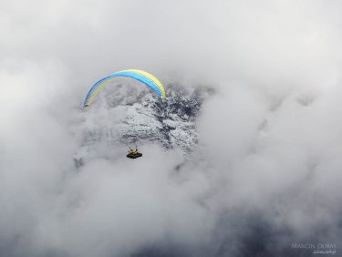 Paraglider in front of Eiger, Switzerland