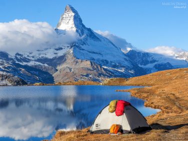 Tent near Matterhorn Zermatt, Switzerland