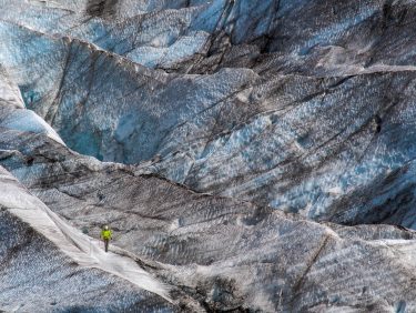 Climber on the glacier, Iceland